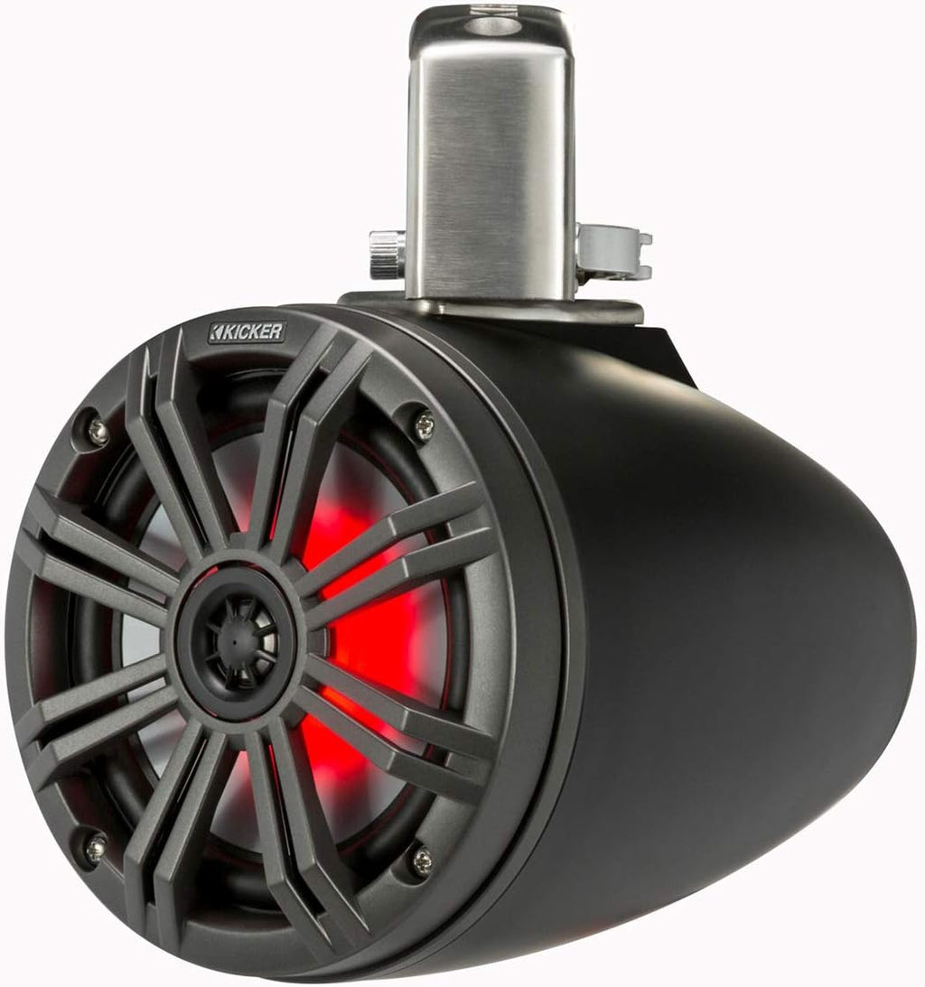 Pair Kicker 45KMTC65 6.5" 390W Marine Tower Speakers with LED O89265