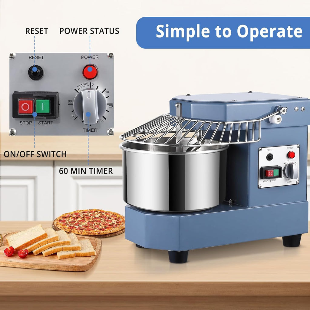 Commercial Dough Mixer 8Qt Stainless Steel Bowl 450W with Timer F551478