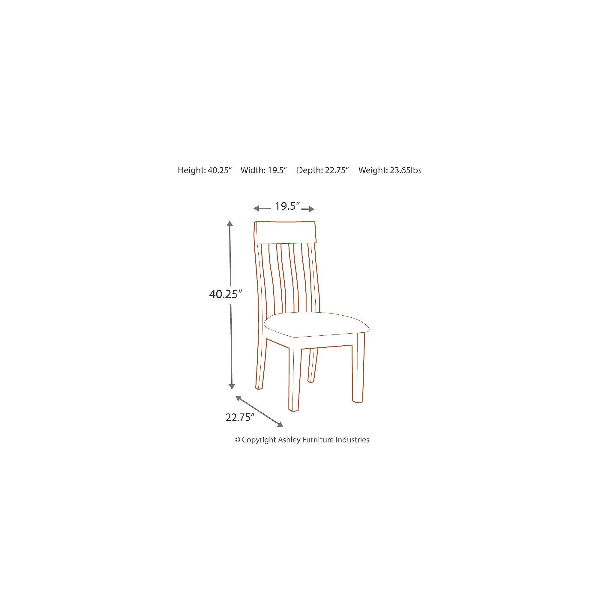 Signature Design by Ashley Ralene Rake Back Dining Chair, Set of 2, Brown H267
