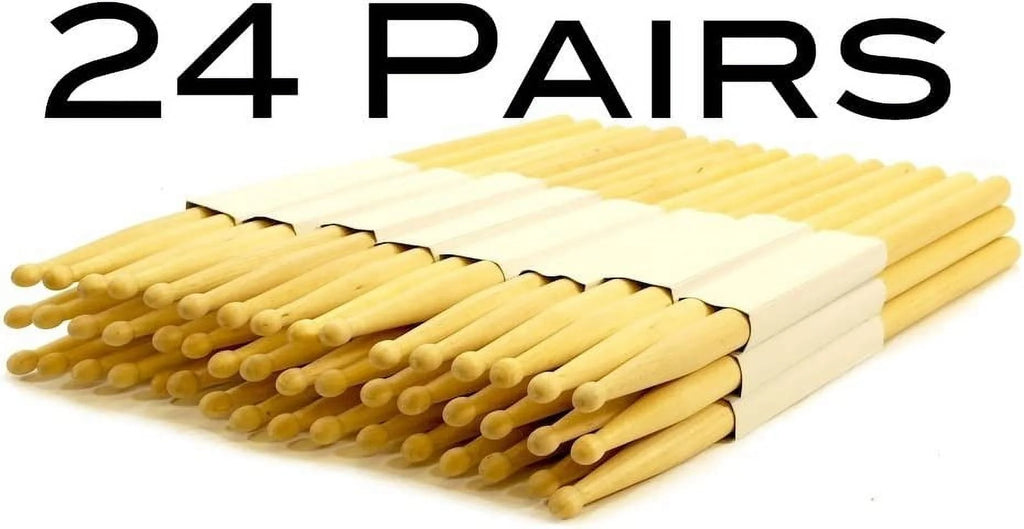 7B Wood Tip Natural Maple Drumsticks 24 Pairs C945