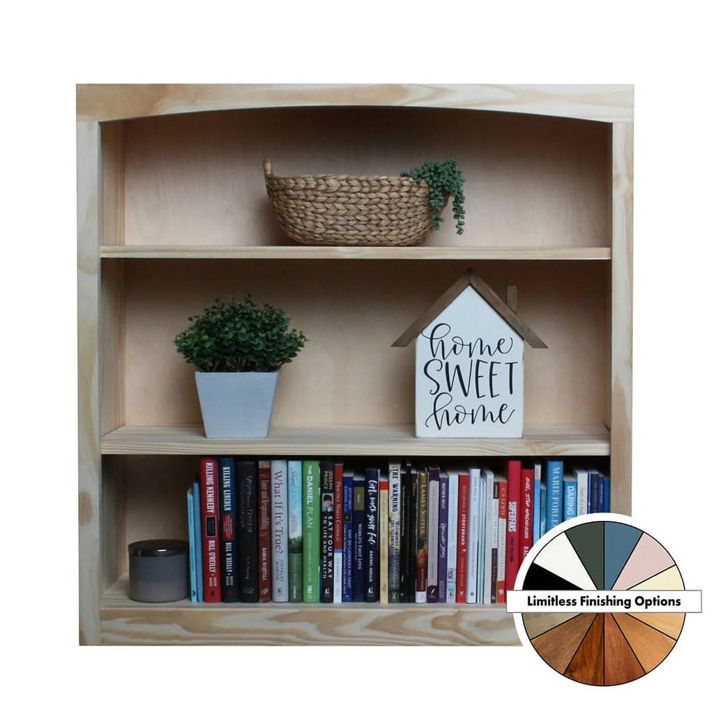Pemberly Row 36" Traditional Pine Wood Bookcase X225