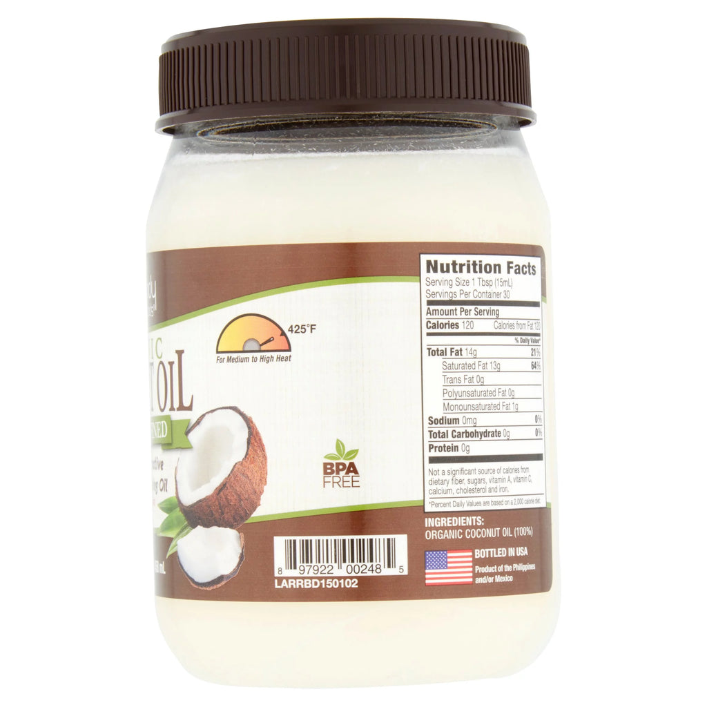 Betterbody Foods Organic Refined Coconut Oil, 15.5 fl oz, 6 pack J470