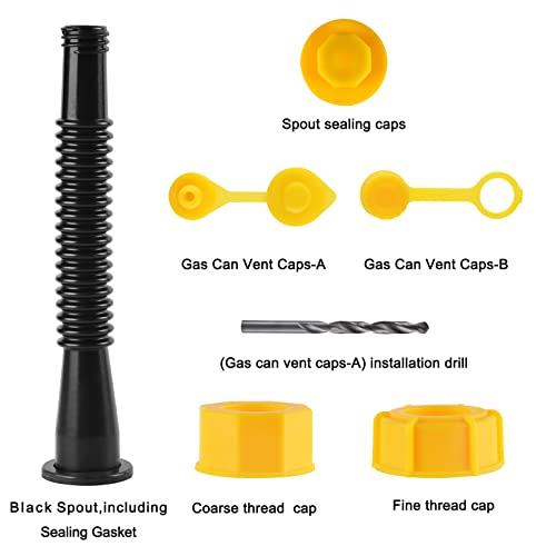 Gas Can Spout Replacement Nozzle Kit Black for 1/2/5/10 gal F448