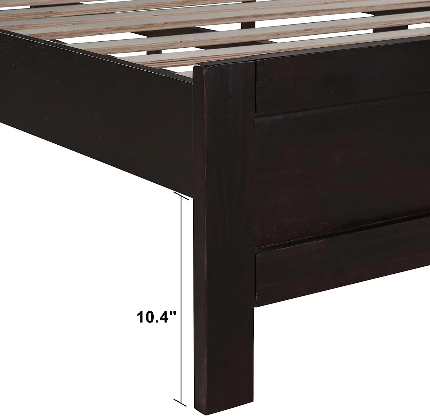 Solid Wood Platform Bed Frame with Headboard, Espresso L977174