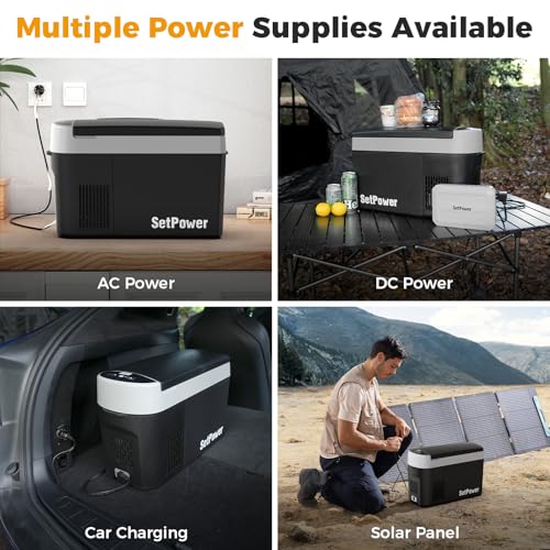 Setpower AB15 12 Volt Refrigerator 16 Quart Portable Electric Cooler for Car, RV, Camping B3939