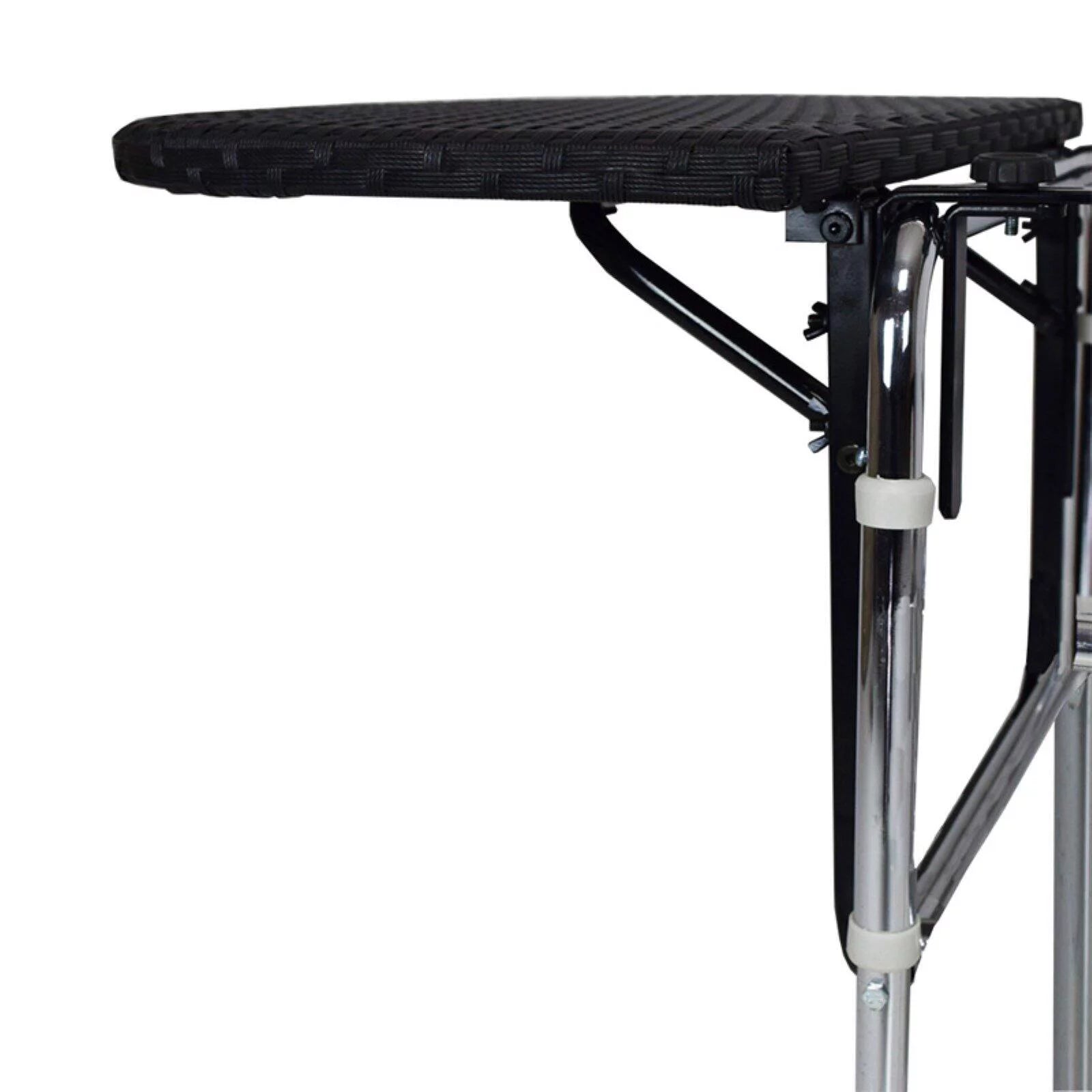 Oakland Living Wicker Metal Foldable Balcony Table with Adjustable Clamps - Black Z5967