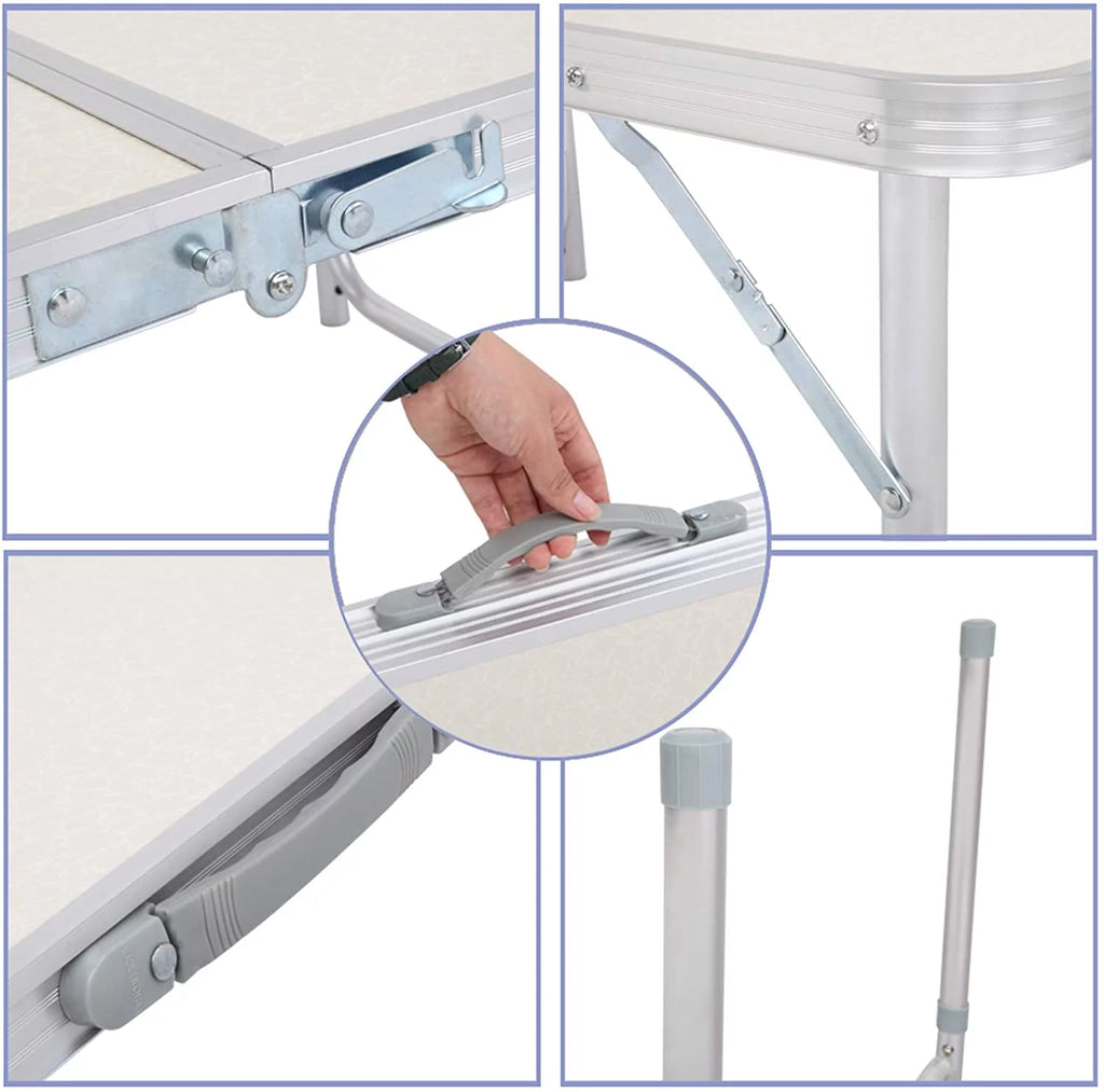 Aluminum Camping Folding Table, Height Adjustable Portable A405279