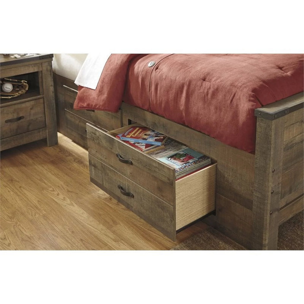 Ashley Furniture Trinell Full Panel Bed with Underbed Storage Brown D912