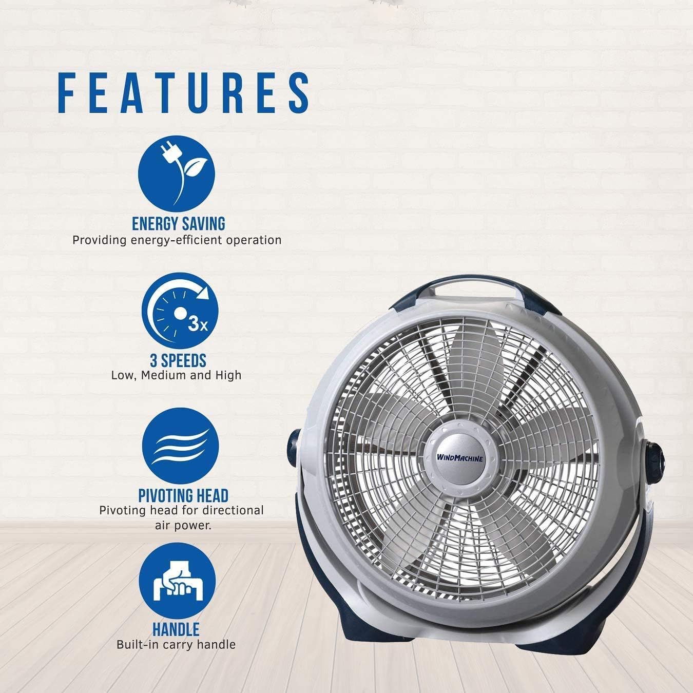 Lasko Wind Machine 20" Air Circulator, Black R778