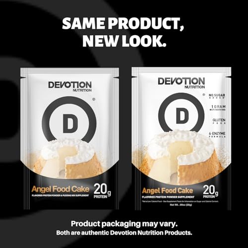Devotion Nutrition Protein Powder, Keto Friendly, 2lb Tub (Angel Food Cake) E58403