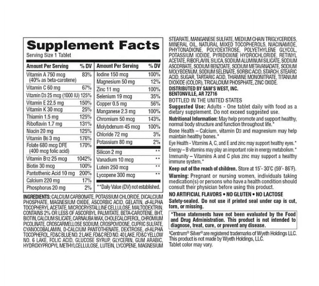 Adults 50+ Multivitamin 400 ct. T213503