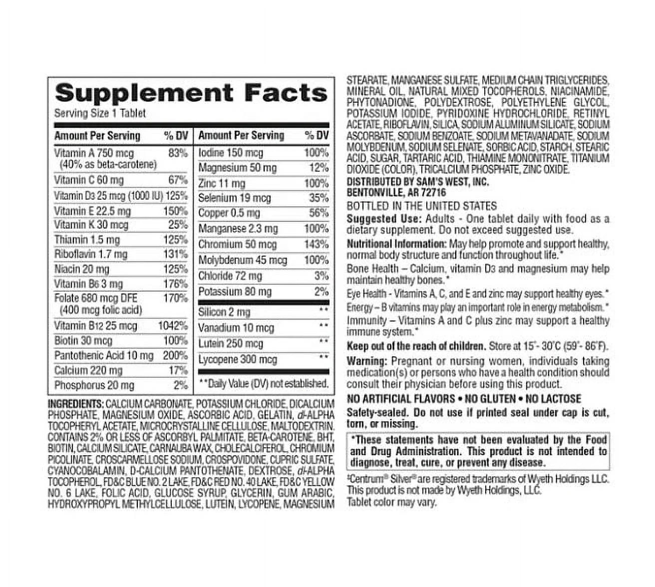 Adults 50+ Multivitamin 400 ct. T213503
