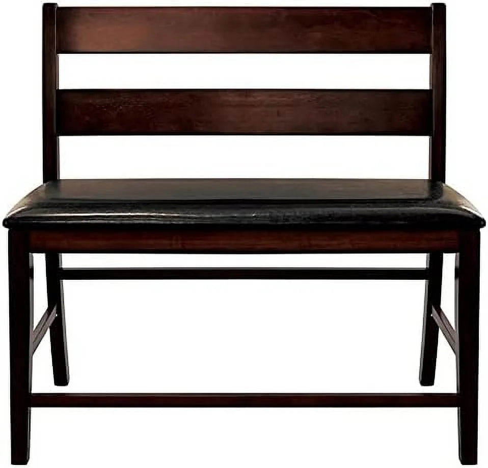 HJZUINIUNIU Wood Counter Height Dining Bench with Back Cherry P512