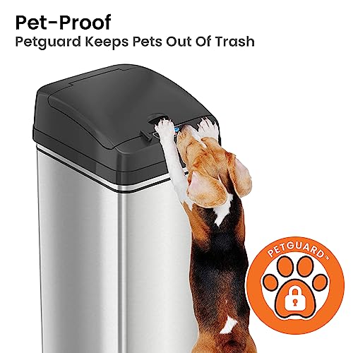 iTouchless Stainless Steel Dual-Compartment 16 Gallon Touchless Sensor Trash Can & Recycle Bin S935010