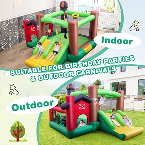 BOUNTECH Inflatable Bounce House with Dual Slides and Ball Pit E58783