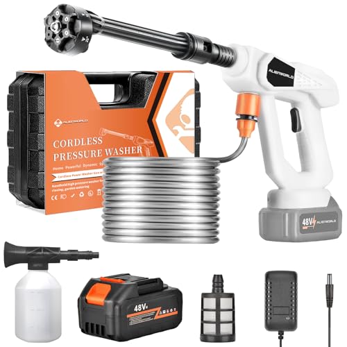 Cordless Pressure Washer Battery Powerd with Foam Cannon,Power Washer, Portable Pressure Washer Cordless,6-in-1 Nozzle,Outdoor Car Cleaning(Battery and Charger Included)