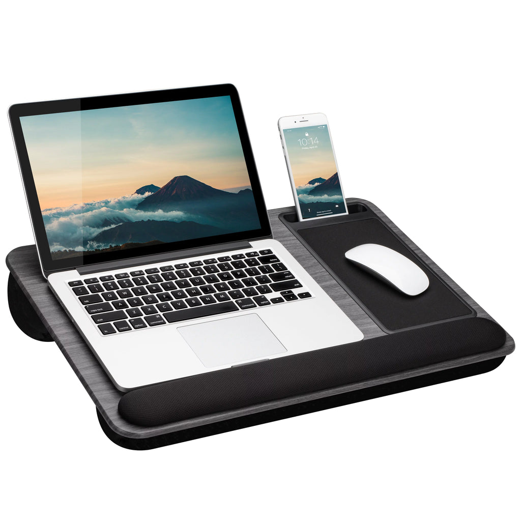 LapGear Home Office Pro Lap Desk with Wrist Rest, Mouse Pad and Phone Holder, 21.1" x 14", Multiple Colors