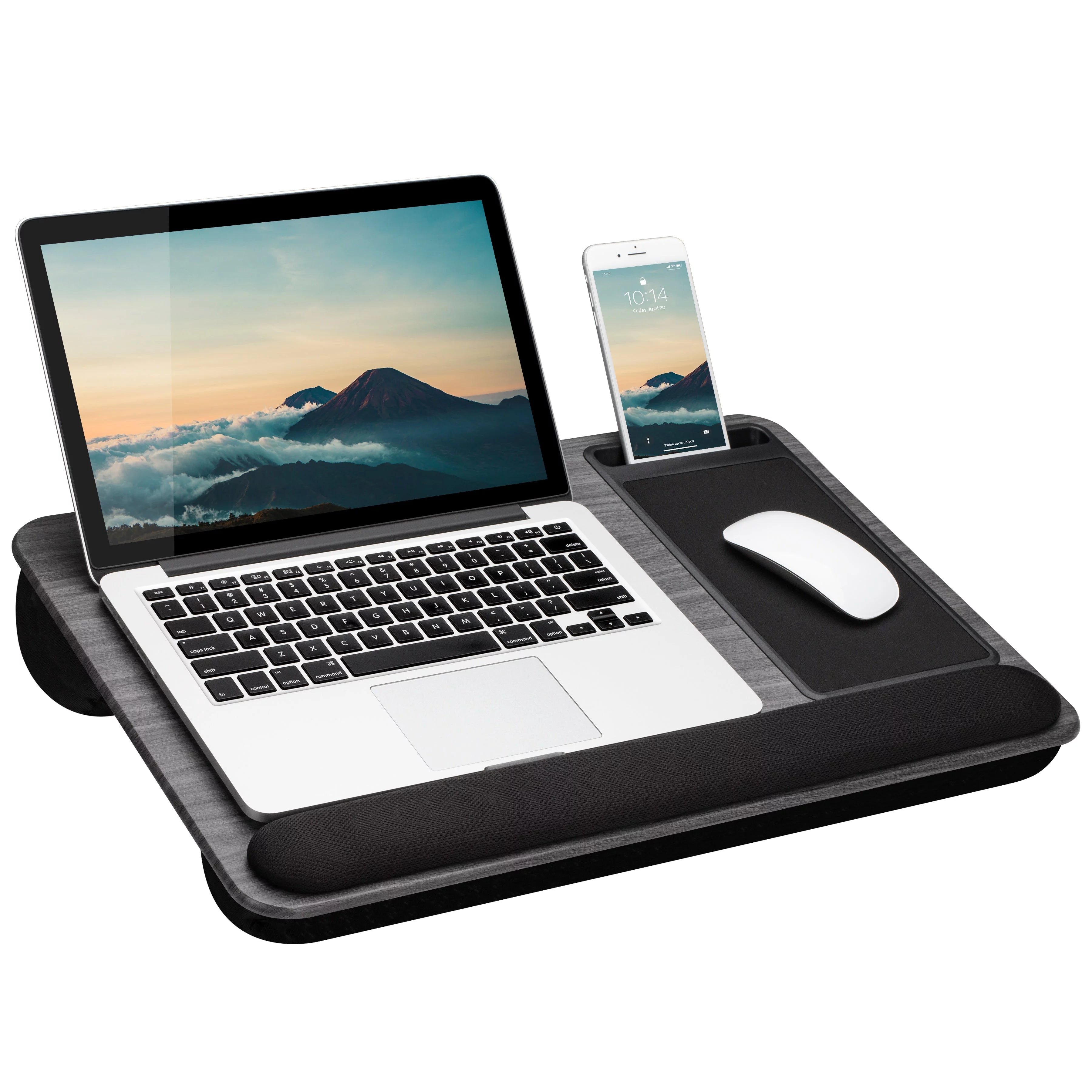 LapGear Home Office Pro Lap Desk with Wrist Rest, Mouse Pad and Phone Holder, 21.1" x 14", Multiple Colors