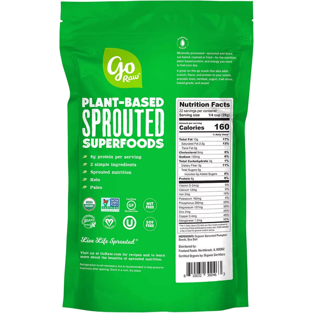 Go Raw Sprouted Organic Pumpkin Seeds with Sea Salt, 2-Pack S609139