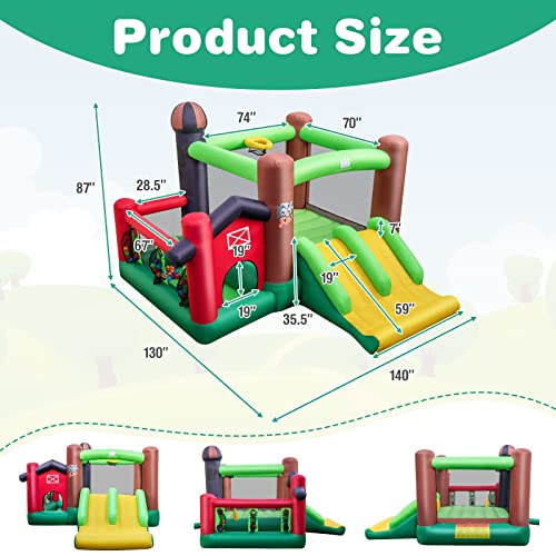 BOUNTECH Inflatable Bounce House with Dual Slides and Ball Pit E58783