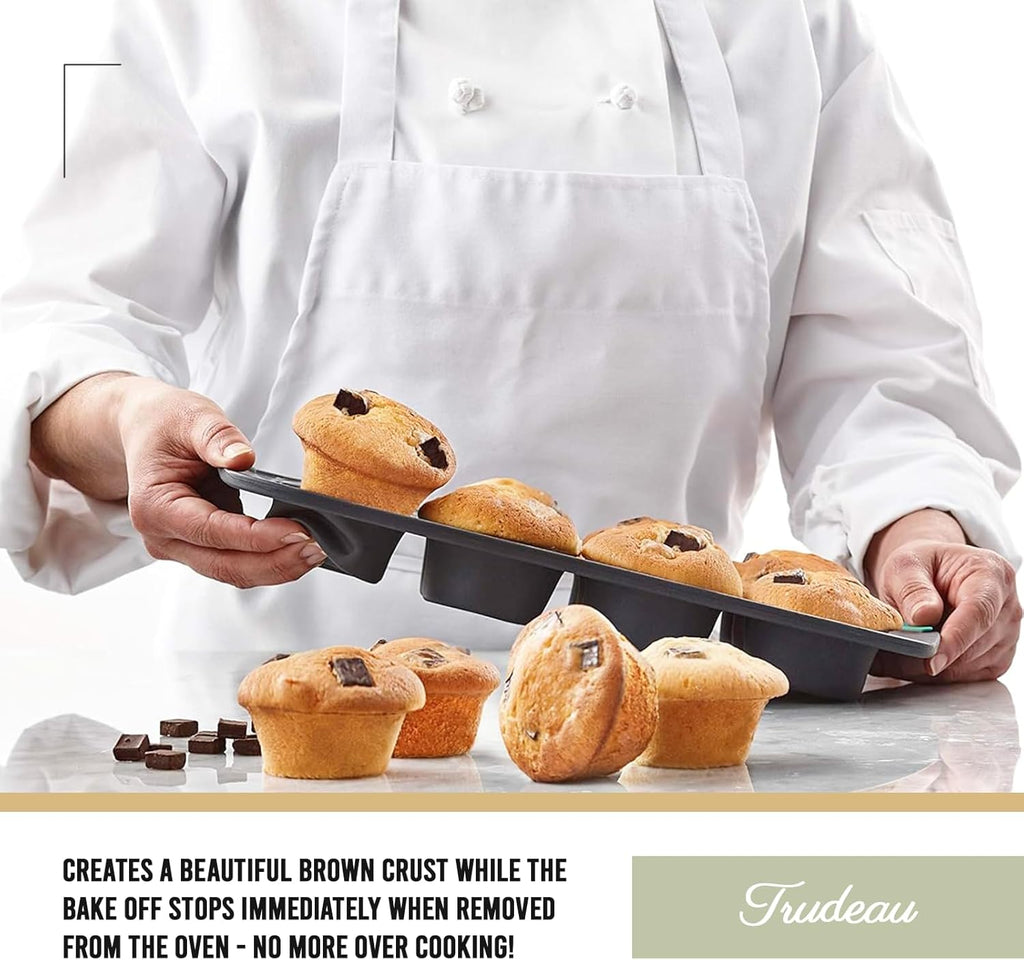 Trudeau Silicone Muffin Pan, 12 Cup, Grey/Mint L742531