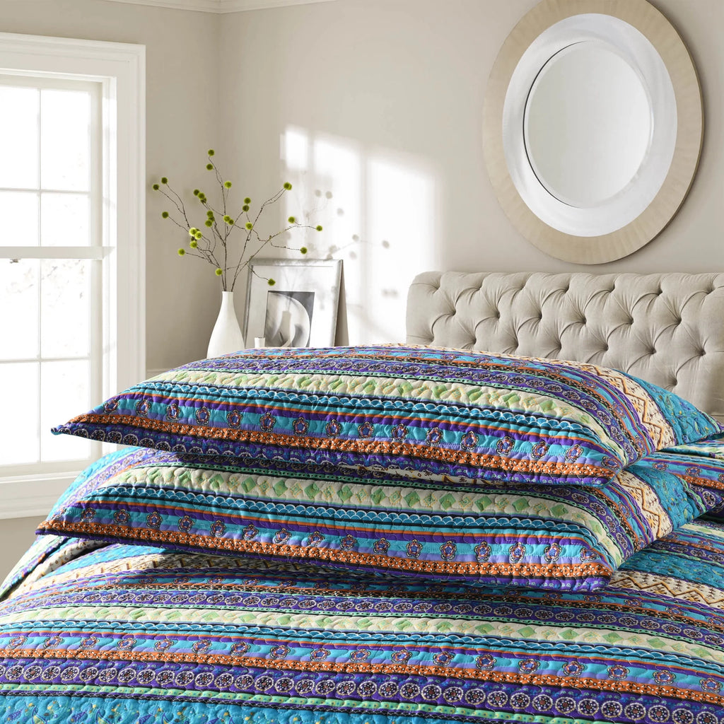 MarCielo 3 Piece Bohemian Lightweight King Size Quilt Set U79527