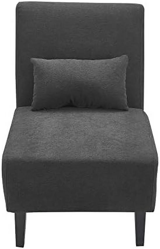 HOOMZNB Palisades Slipper Accent Chair Modern Armless Light Gray Y4292