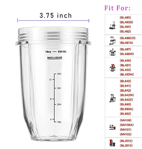 Replacement 32oz Blender Cup with Sip & Seal Lid, 2-Pack for Nutri Ninja H5036