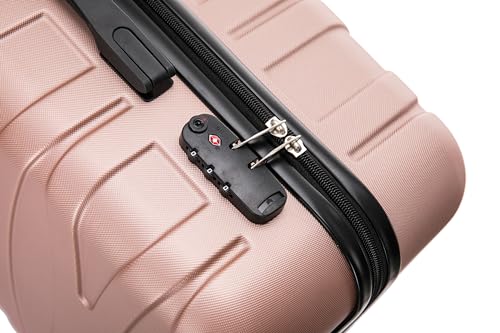 Luggage Set 3 Piece Hard Suitcase with Spinner Wheels and TSA Lock, Rose Gold E924823