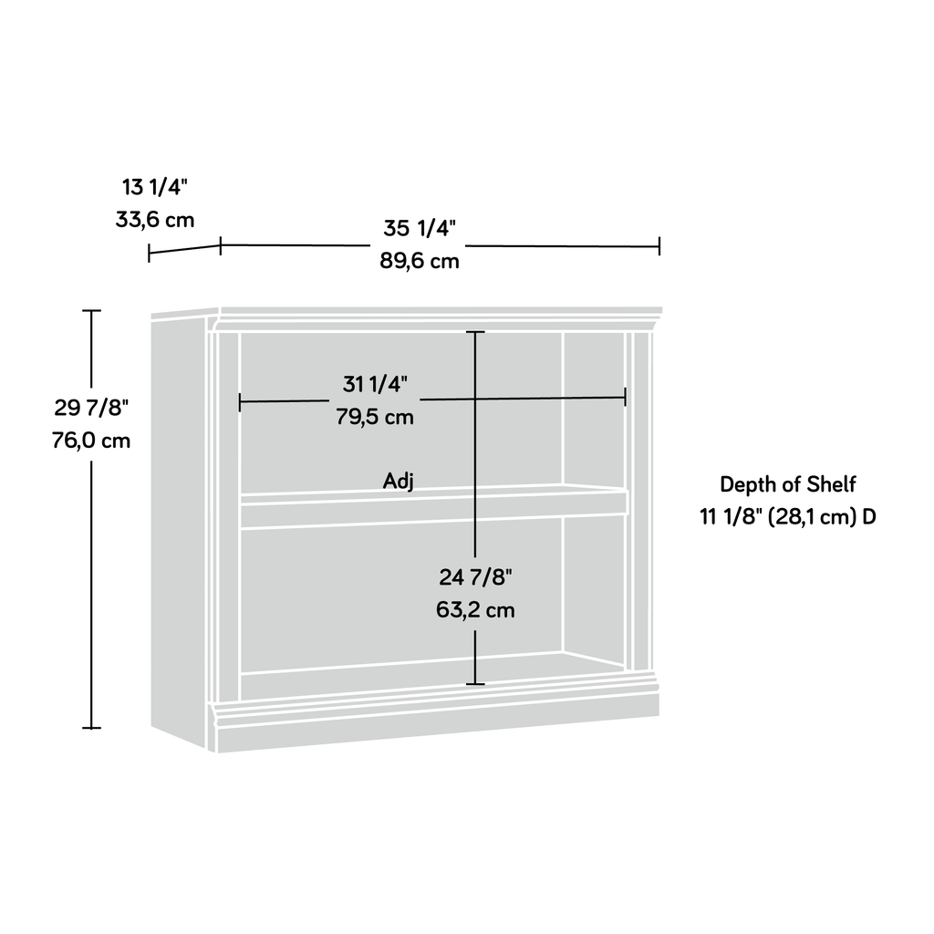 Sauder Select 2-Shelf Bookcase, Oiled Oak N9379