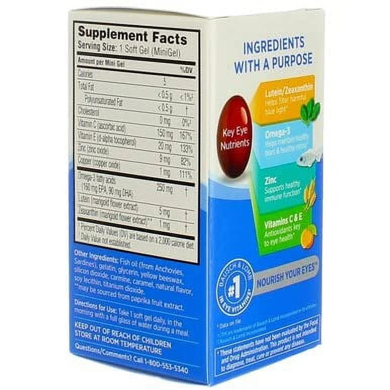 Ocuvite Adult 50+ Eye Vitamin & Mineral Softgels, 50 ea (Pack of 4) U50516