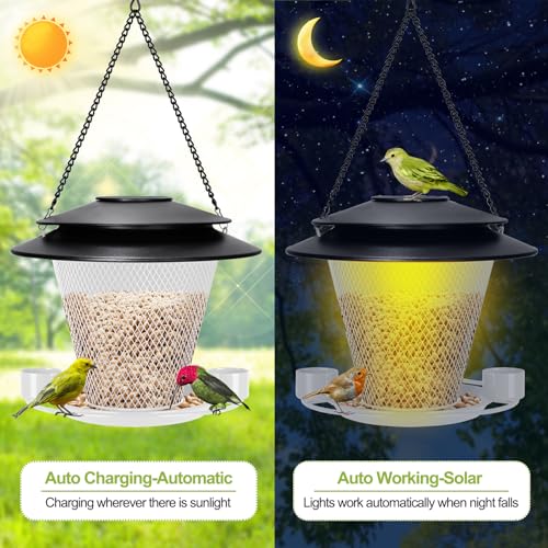 Red Metal Hanging Bird Feeder for Outdoors K14119