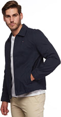 Tommy Hilfiger Regular Men's Lightweight Zip-Up Microtwill Golf Jacket (Standard and Big & Tall Sizes), Navy, Large