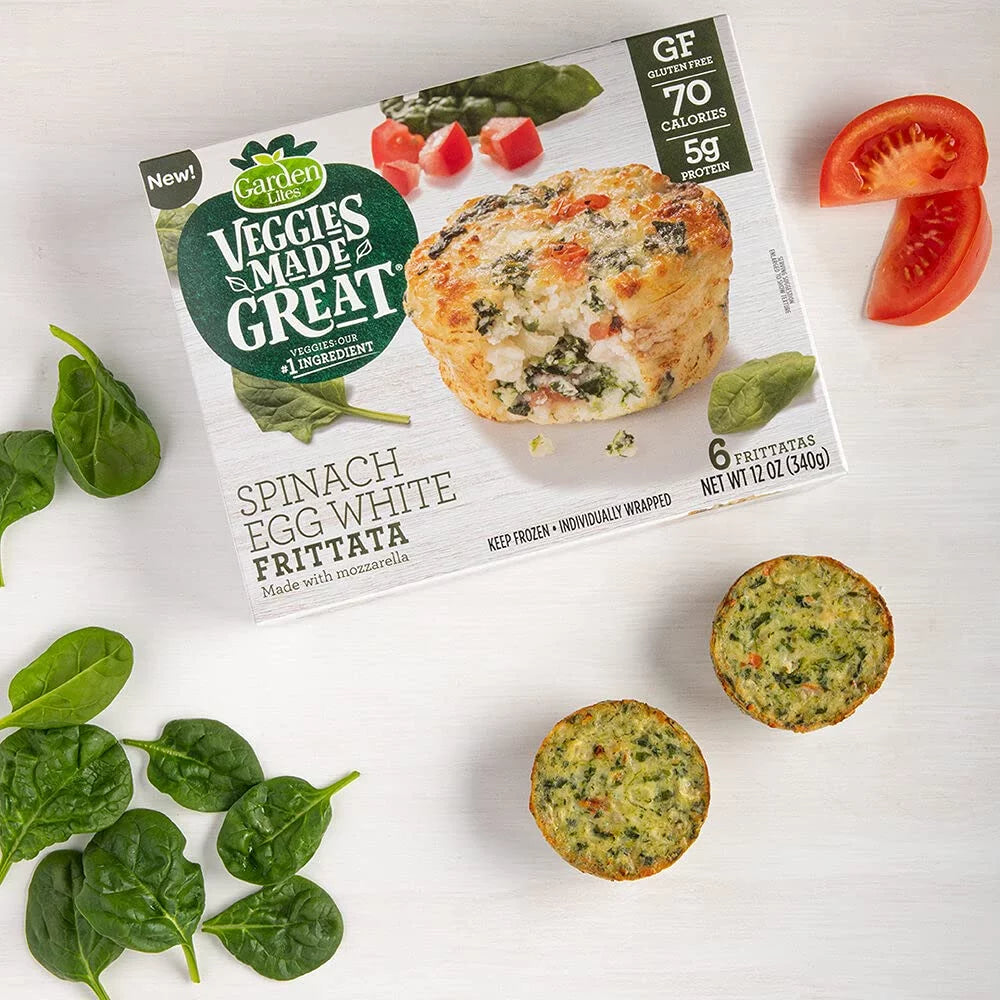 Garden Lites Veggies Made Great Spinach Egg White Frittatas, 40 Count, Gluten-Free Y1029