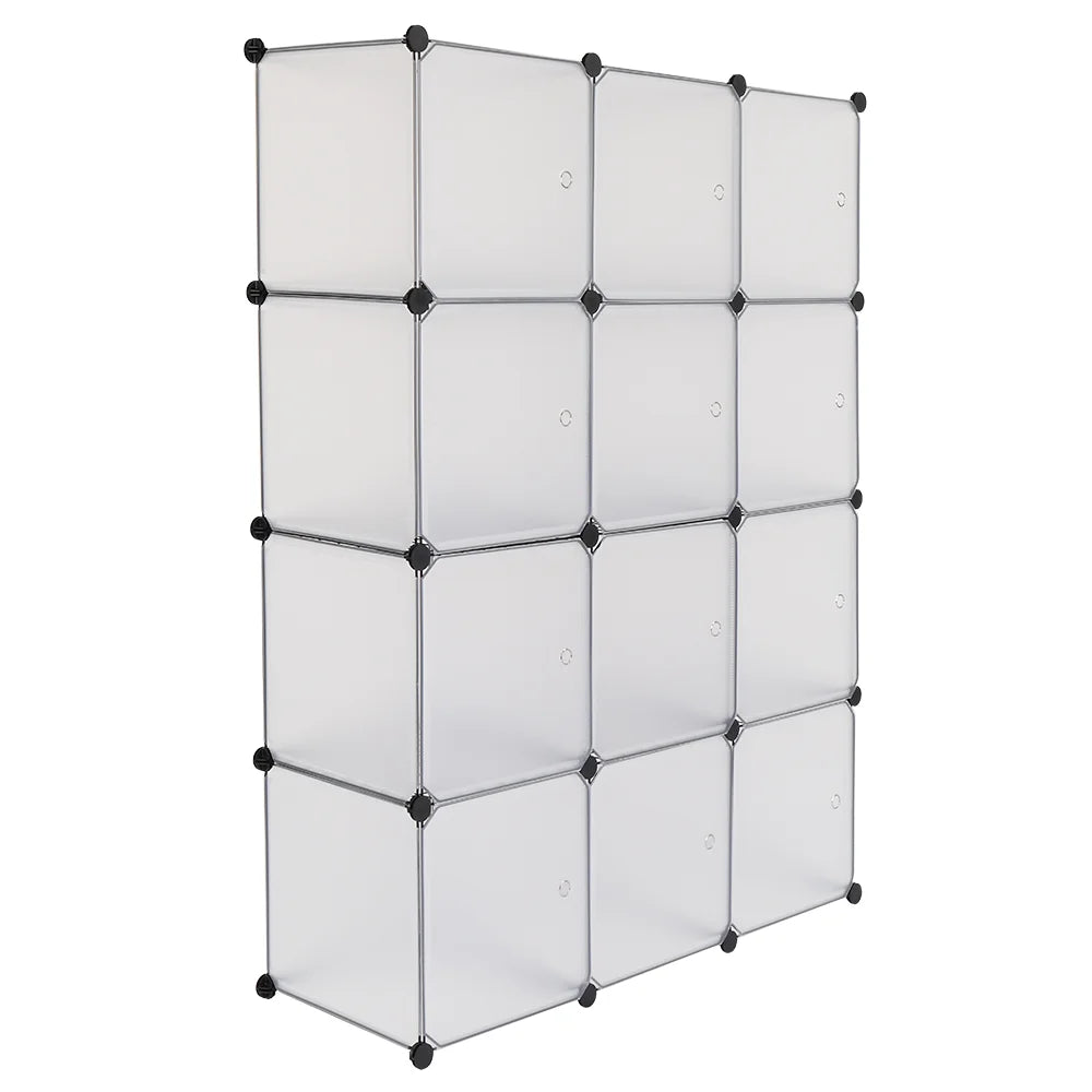 12-Cube Bookshelf Closet Organizer Storage Shelves, White E119