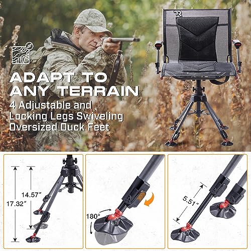 TR 360 Degree Swivel Hunting Chair 400 lbs Capacity Height Adjustable W340022