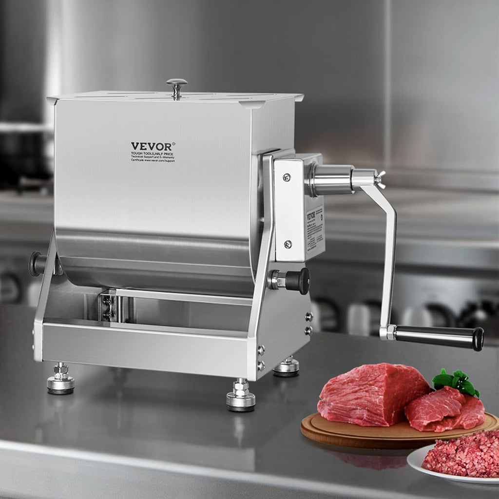 VEVOR Manual Meat Mixer, 30 lb Capacity, Stainless Steel Tilt Tank U2154