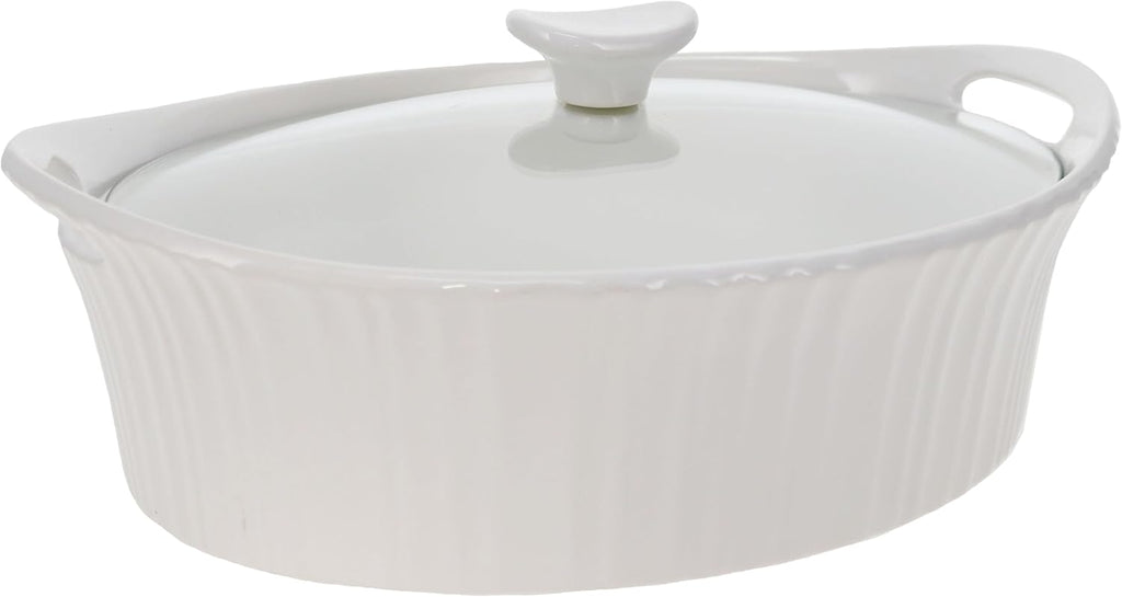 CorningWare French White 2.5-quart Oval Casserole with Glass Lid X3407