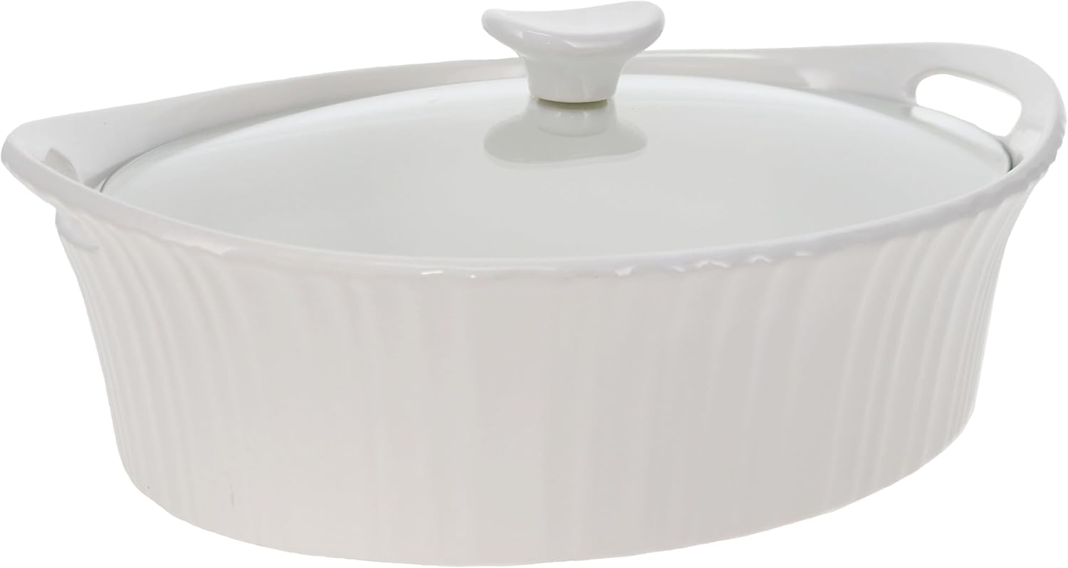 CorningWare French White 2.5-quart Oval Casserole with Glass Lid X3407