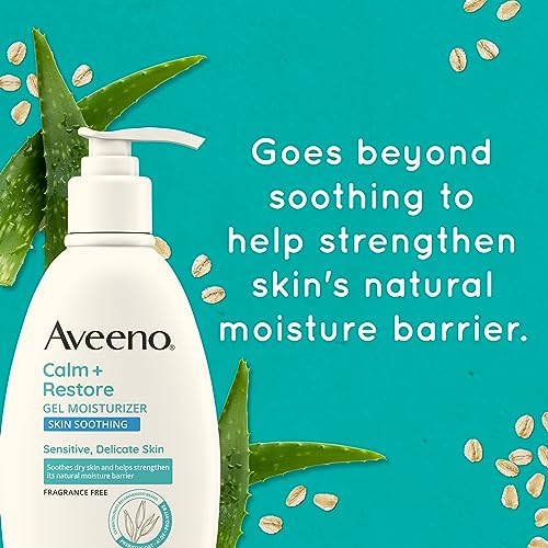 Aveeno Calm + Restore Body Moisturizer Gel for Sensitive Skin, Fragrance Free, 12 OZ V2476