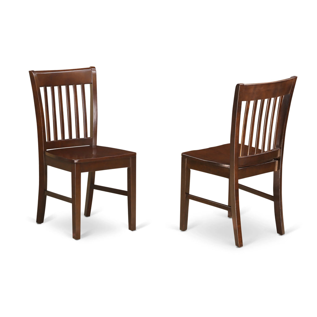 East West Furniture Antique 5-Piece Dining Chair and Round Table Set Mahogany W86397