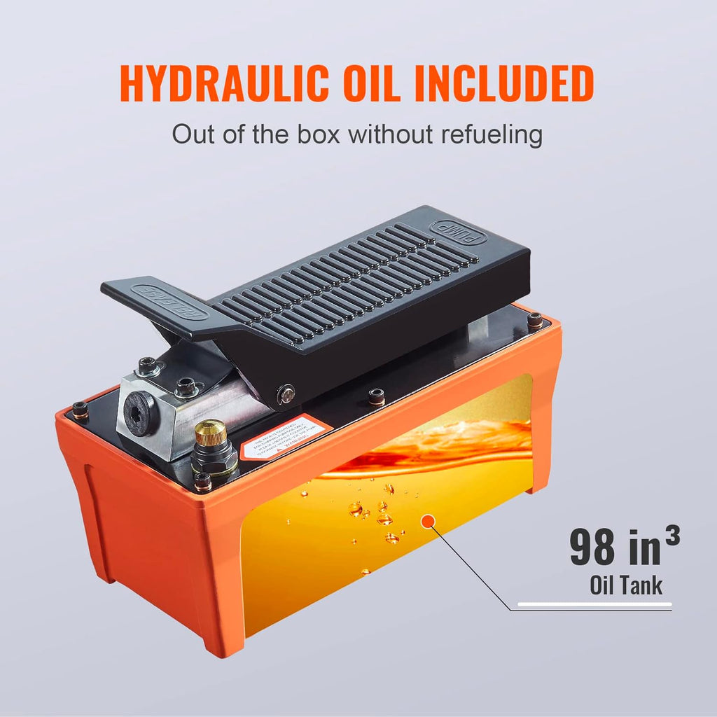 VEVOR Air Hydraulic Pump 10000 PSI Foot Actuated for Auto Body Frame Machines W43688