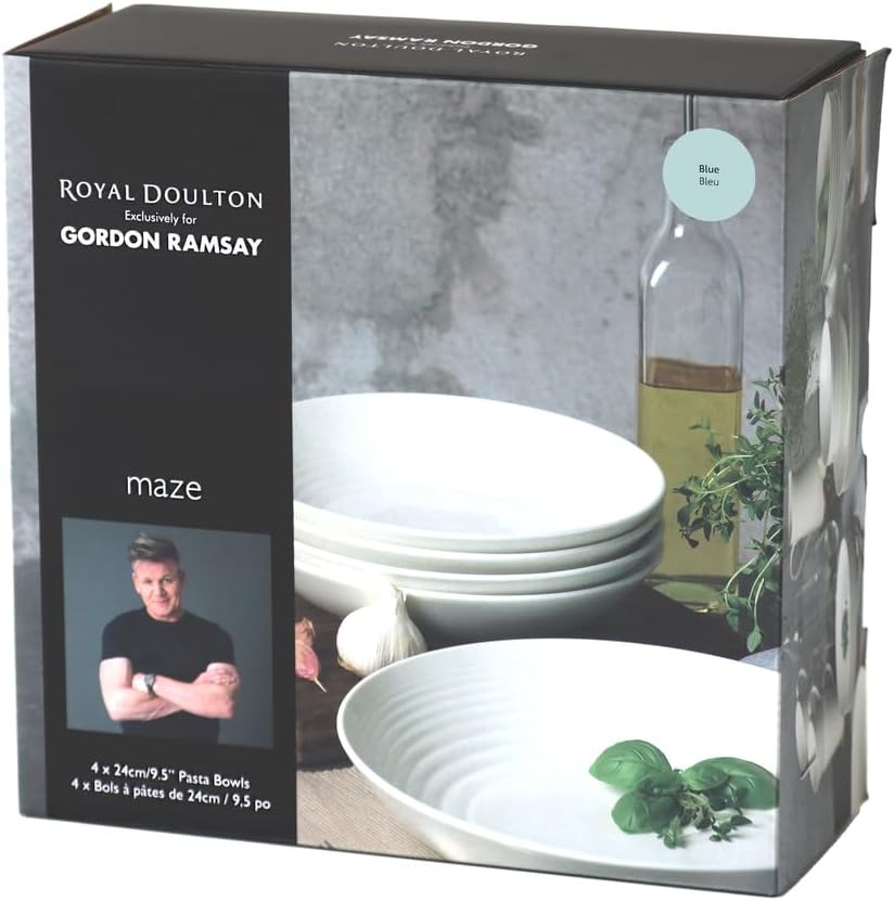 Royal Doulton Gordon Ramsay Maze Blue Pasta Bowl Set of 4 E880