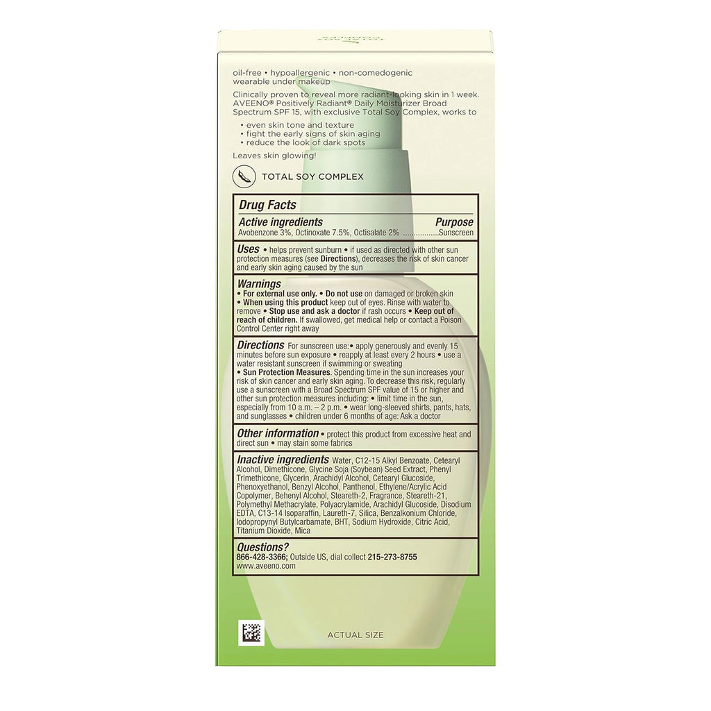 Aveeno Positively Radiant Daily Face Moisturizer SPF 15, 4 fl. oz C5945