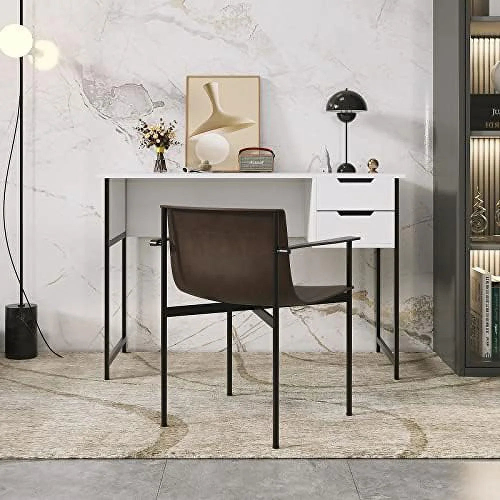 xrboomlife Small Computer Desk with Drawer for Home Office, 39.4 Inch Writing Desk G176