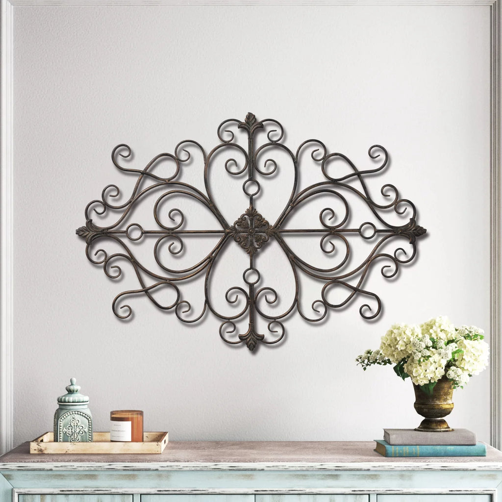 Sintosin Rustic Metal Wall Art 36" x 24" Antique Wrought Iron Decor T95152