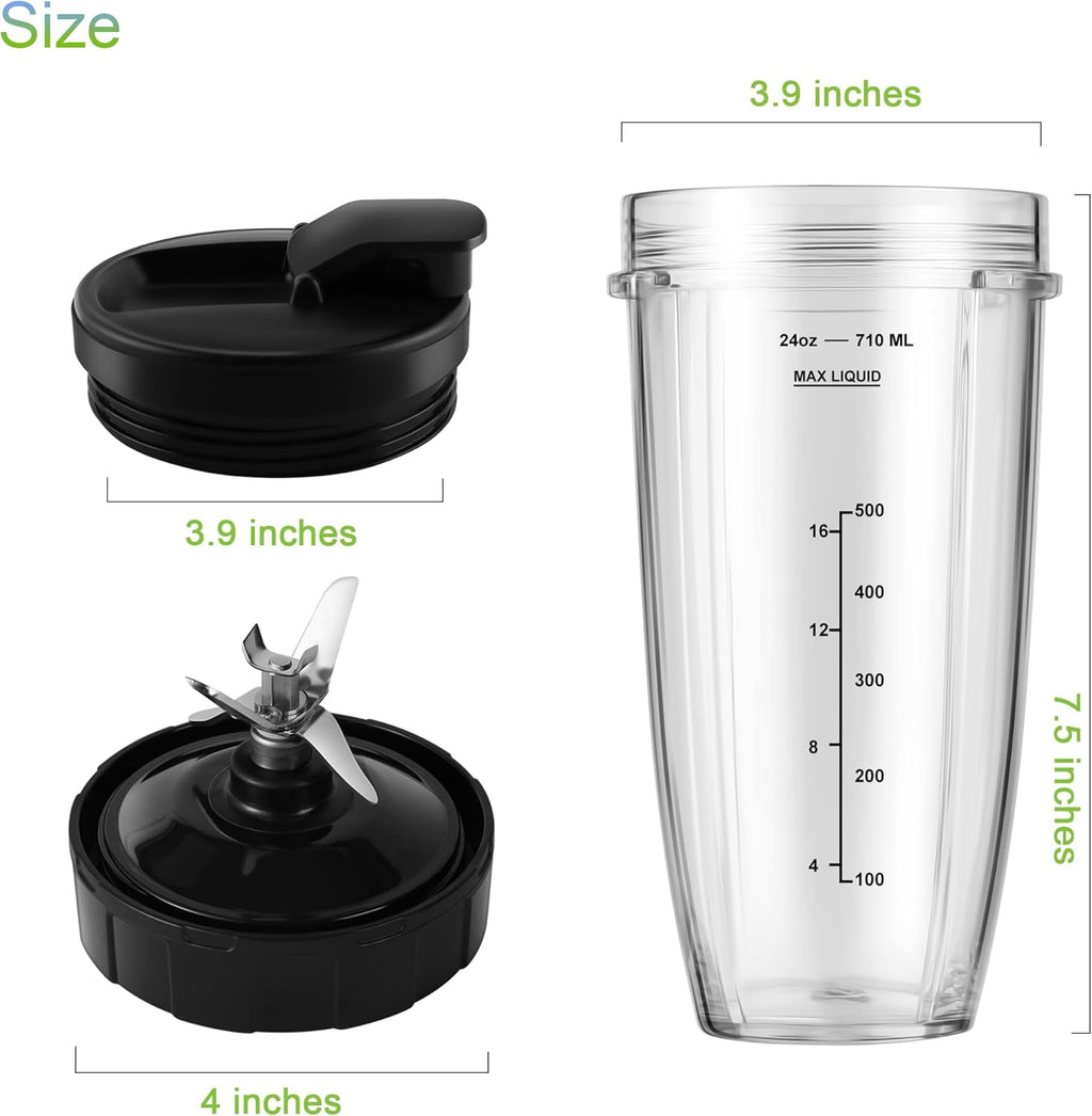 Ninja 24oz Blender Cups with To-Go Lids and Extractor Blade S647