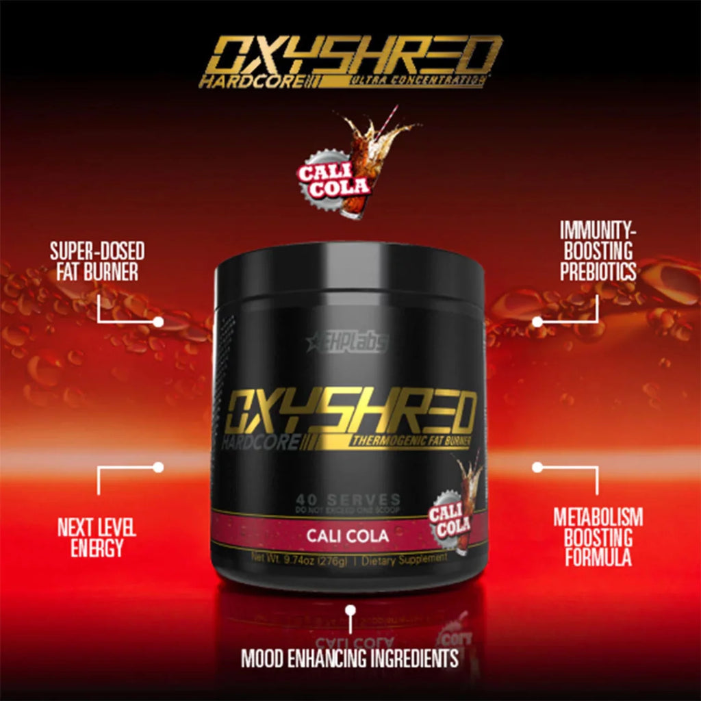 EHP Labs OxyShred Hardcore Thermogenic Pre Workout Powder, Lemon Sherbet, 40 Servings O108