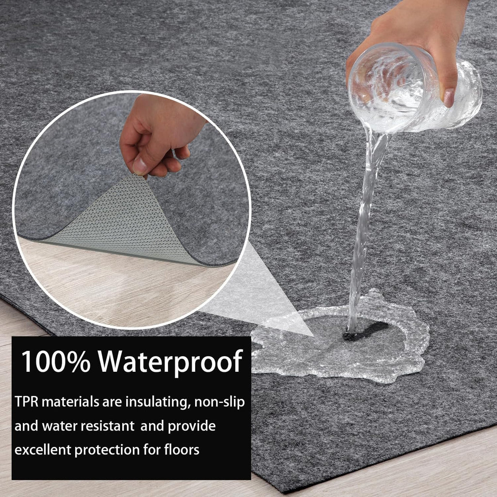 Waterproof Non-Slip Rug Pad 5x7 ft for Hardwood Floors A2412