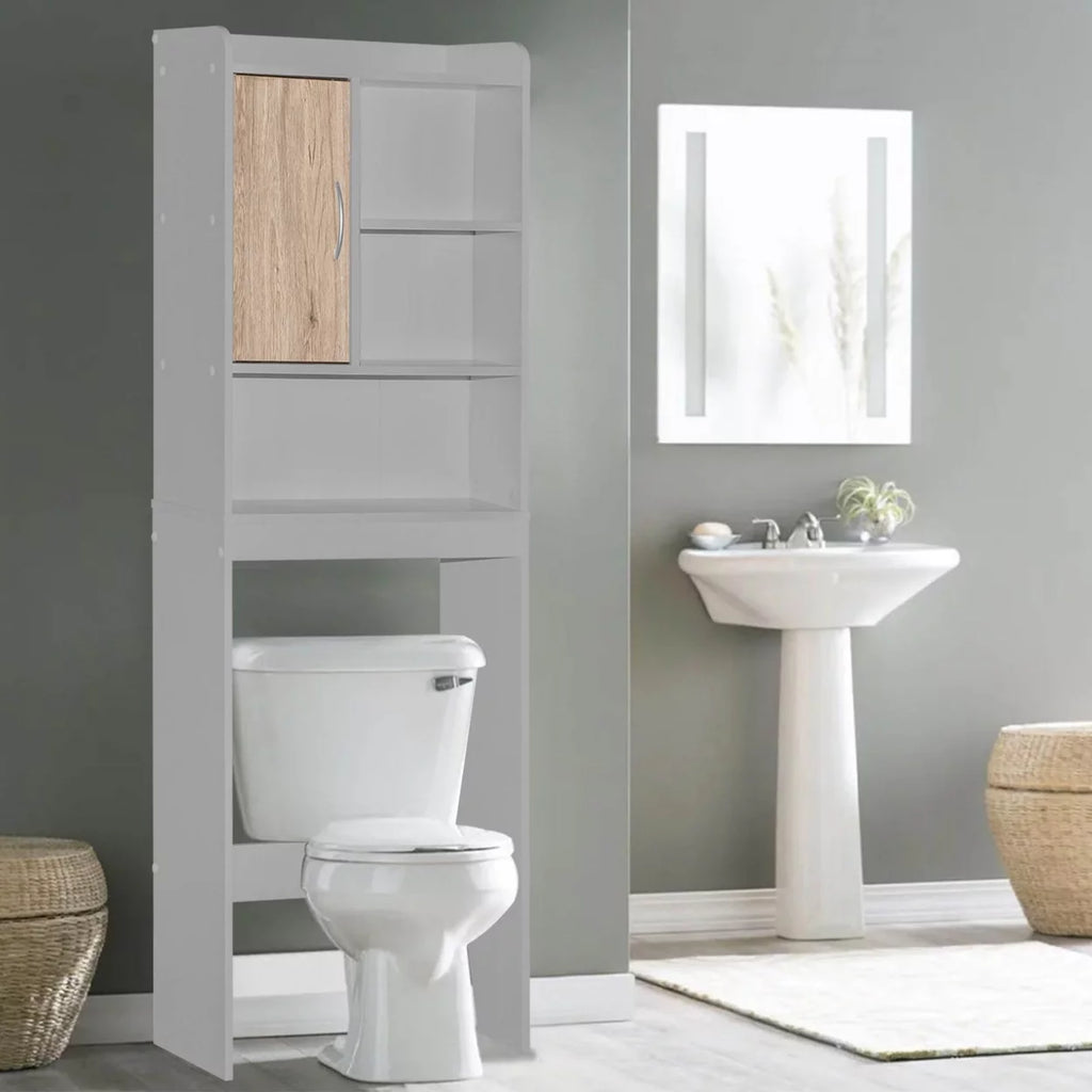 Ace Over-the-Toilet Storage Cabinet Light Gray Natural Oak Q70877
